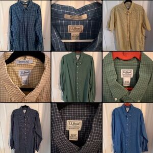 L.L. Bean Men's Casual Plaid Shirts - BUNDLE